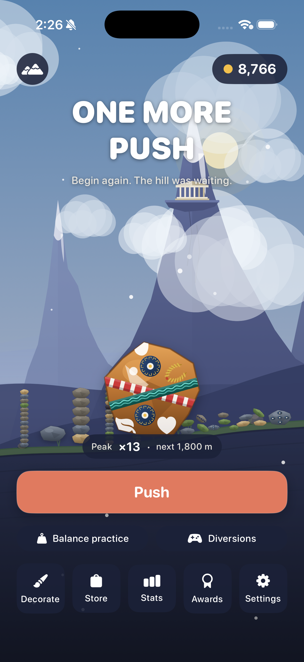 One More Push home screen